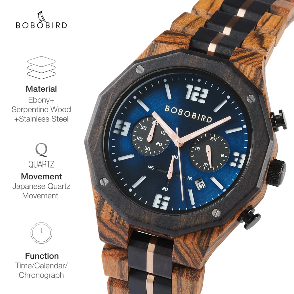 2023 Wood Daydate, Stopwatch, Chronograph Wristwatch