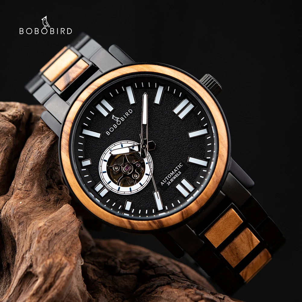 Mechanical BOBO BIRD Wooden Wristwatch