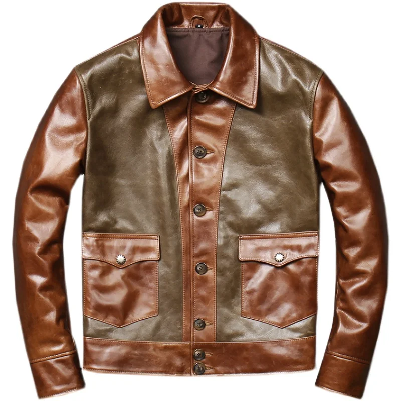 Leather Single Breasted Field Jacket