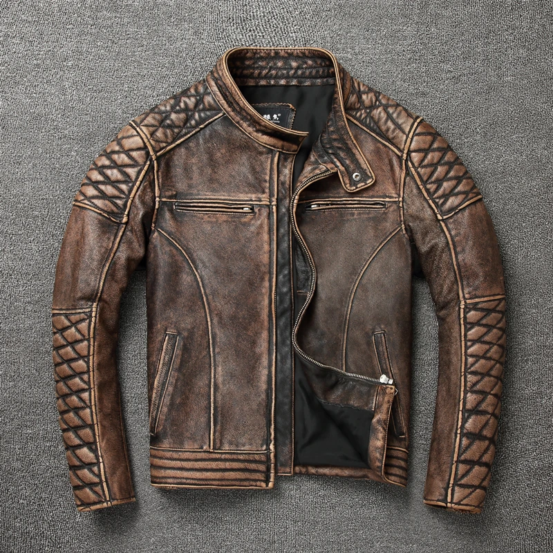 Leather Quilted Bomber Jacket