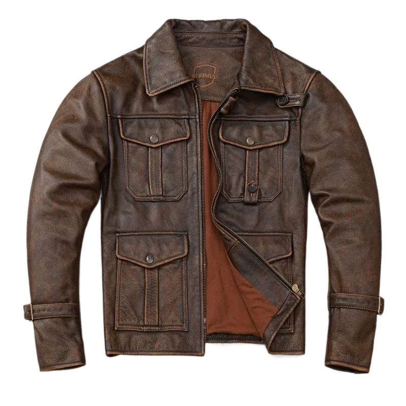 Cowhide Leather Field Jacket