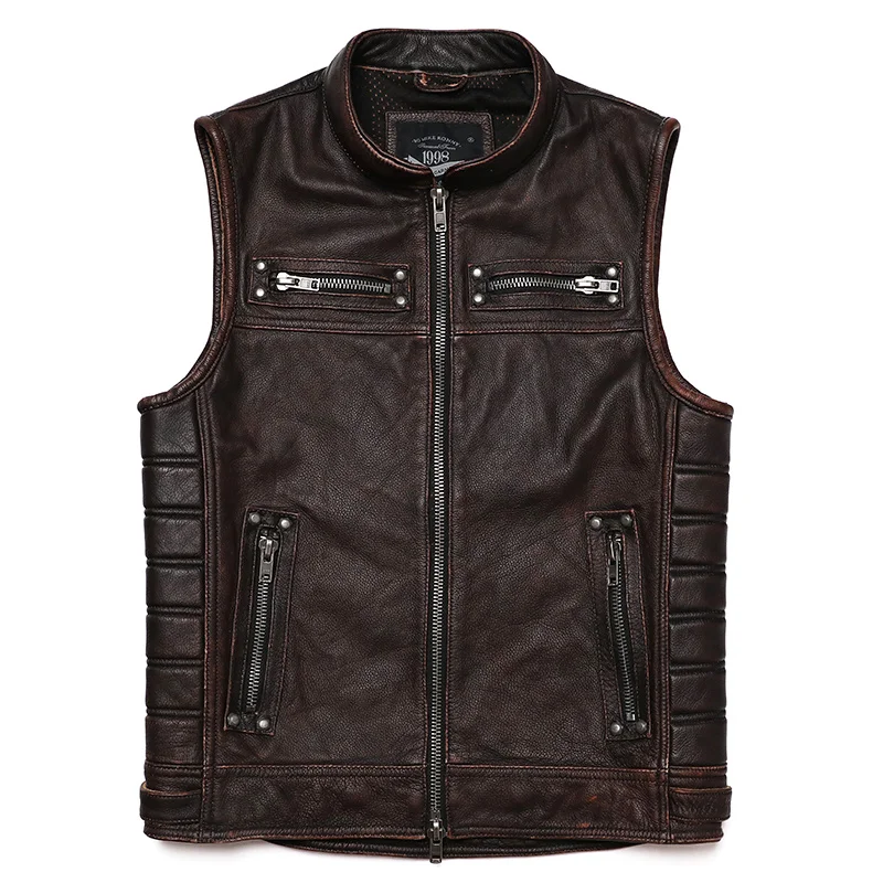 Leather Zipper Vest