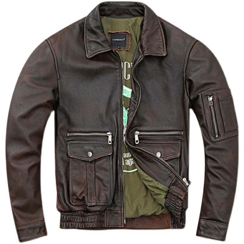 Cowhide Leather Bomber Jacket